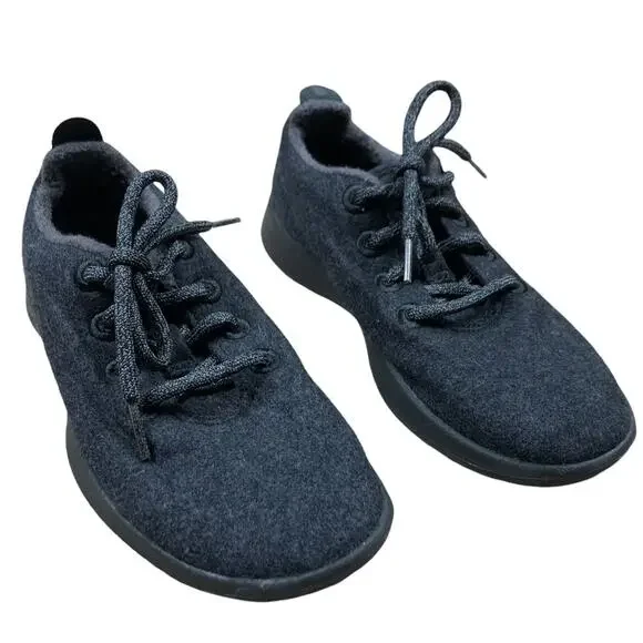ALLBIRDS Classic Wool Runner Sneaker Dark Gray Size 6 Lace Up Comfortable - Picture 6 of 9